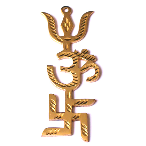 swastik om trishul symbol swastik om trishul in brass